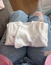 Pyjama blanc 50cm lapin