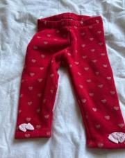 Pantalon rouge à cœur pailletée 9M