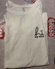 T Shirt blanc grossesse M hi My love Kiabi 