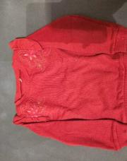 Pull petit beguin rouge orange 86cm