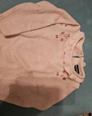 Pull in extenso blanc fleurs 18 mois 