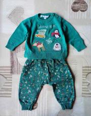 Ens pull+pantalon vert Noël 6 mois