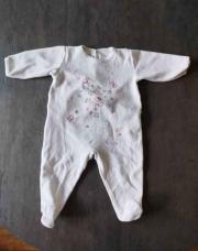 Pijama Petit bateau 6mois blanc fleurs
