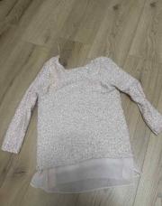 Pull sequin rose S Zara 