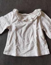 Tee-shirt manches longues Obaibi 6mois blanc coquillage