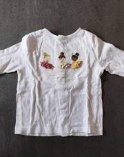 Tee-shirt manches longues Kiabi 6mois blanc danseuses
