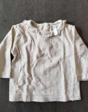 Tee-shirt manches longues Zeeman 1mois beige grand col