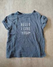 Tee-shirt manche courte Kiabi 3mois bleu I love you 