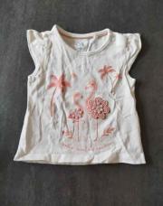 Tee-shirt manches courtes C&A 3mois Flamand rose