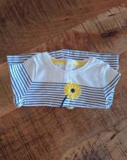 Blouse bleue fleurs jaune 3M