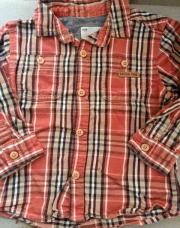Chemise carreaux rouge6/9 mois