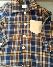 Chemise carreaux brune et bleu 