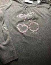 Pull gris cerise okaidi 4 ans 