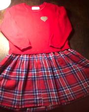 Robe rouge coeur H&M 2/4 ans