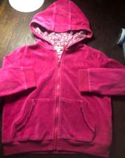 Gilet velour rose capuche DPaM 5 ans