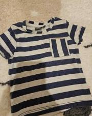 T shirt raye blanc bleu 62cm
