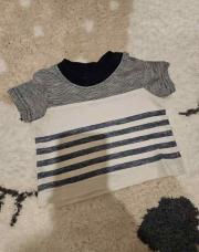 T shirt raye blanc bleu 62cm