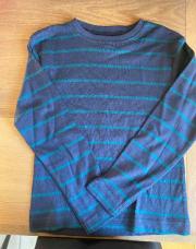 T-shirt manches longues bleu ligné 8 ans 