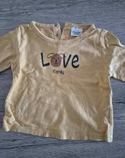 T-shirt jaune love family 6m