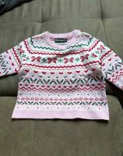 Pull rose Noël 9 mois 