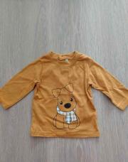 Pull fin orange avec chien 3 mois