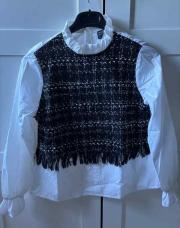 M. Blouse blanche et noir - taille M