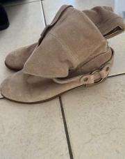 Bottes daim beige 37 