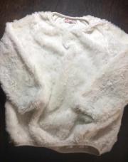 Pull blanc fourrure essentiel 6 ans 