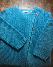 Gilet bleu vert pailleté okaidi 6 ans 