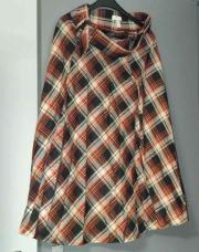 Jupe à carreaux orange noir H&M