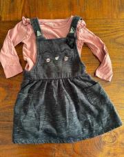 Ensemble 3 ans robe et t shirt chat 