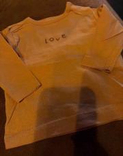 T shirt longue manche orange love 1 mois