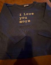 T shirt longue manche bleu love more 1 mois 