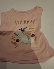T-shirt 6 mois rose lapin 