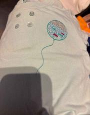T shirt bleu avec poisson, T 6 mois 