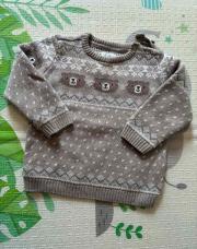 Pull Noël beige 9-12M neuf 