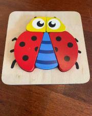 puzzle en bois coccinelle