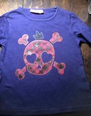 Pull bleu violet tête de mort NKY 4 ans 