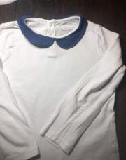 Pull blanc col jean Monoprix  4 ans 