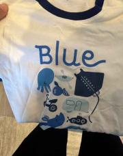 T-shirt bleu, Oba, 86 cm