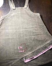 Robe salopette velour  ours trois pommes 3 ans 