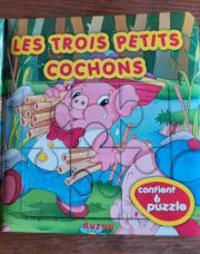 Livre puzzle les trois petits cochons ed Auzou 