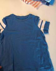 T-shirt MC 5A Tough team bleu ligne blanche aux manches