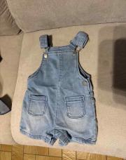 Salopette, short en jeans