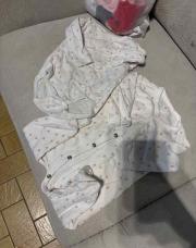 Ensemble, pyjama et body blanc à cœur