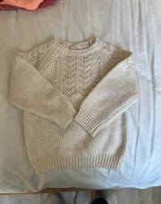 Pull blanc manches ajourées Tape à l'oeil 2 ans