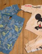Lot de 2 ensembles Mickey/Dinosaures (crème/bleu/vert) - 62
