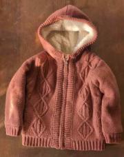 4 ans Épais gilet brun bien chaud à fermeture éclair et capuche 