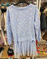 Robe bleue avec tulle  9/10 ans