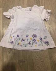Tee-shirt blanc a fleur